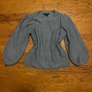 women’s cable knit blue sweater